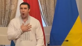 Evgeny Prudnik singing the anthem of Ukraine🇺🇦 [upl. by Auqcinahs]