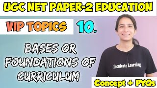 Class10 Foundations or Bases of Curriculum  VIP Topics UGC NET Paper2 Education 2024 Ravinaexam [upl. by Assenov]