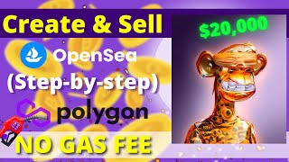 Sell NFTs on Opensea Without Gas Fee Step by Step 2022 In Hindi Mint NFTs for free  NFT wisdom [upl. by Neddra]