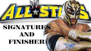 Rey Mysterio  All Signatures and Finisher  WWE All Stars [upl. by Etireugram]