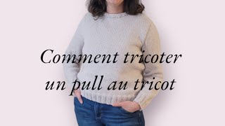 Pull col rond au tricot facile aux aiguilles droites [upl. by Annairda]