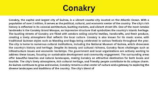 Short Paragraph on Conakry [upl. by Layton112]