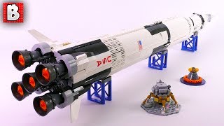 COOLEST ROCKET EVER LEGO Ideas NASA Apollo Saturn V 21309  Review Unbox Timelapse [upl. by Zebulon]