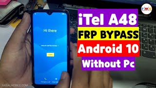 iTel A48 FRP Bypass Android 10 Without Pc 2022  All iTel Google Account Remove Without Apk [upl. by Nita]