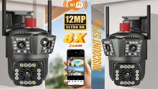 HD 8MP PTZ WiFi 4K Dual Lens Screen Camera 6K 12MP Three Screens Security Protection IP CCTV [upl. by Llerad]