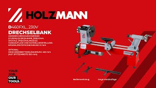 HOLZMANN D460FXL 230V Drechselbank stufenlose Geschwindigkeit  wood lathe official HOLZMANN [upl. by Yrred408]