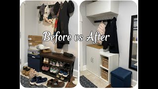 Entryway Transformation under 250 with Ikea Hacks  DIY Home Improvement [upl. by Dietrich664]