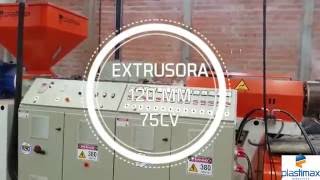 EXTRUSORA PARA PLASTICO TIPO CASCATA 120150 mm  RECICLAGEM [upl. by Dulcine]