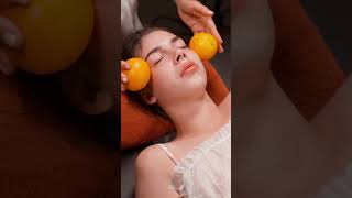 ASMR relaxing face and neck massage with oranges for Lisa asmrmassage [upl. by Aivato]