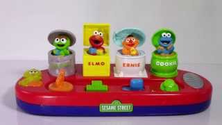 Sesame Street Singing Pop Up Pals Toy  Oscar Elmo Ernie Cookie Monster Big Bird [upl. by Siva]