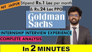 Goldman Sachs Internship  in TWO minutes  🌟Interview Experience🌟 SDE guide 2023 [upl. by Yessac]