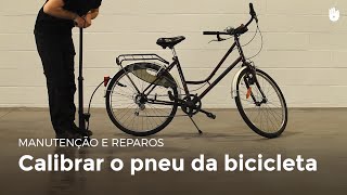 Calibrar o pneu da bicicleta  Manutenção de Bicicletas [upl. by Ocinom]