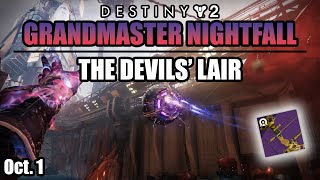 Destiny 2 Grandmaster Nightfall The Devils Lair GM Nightfall Completed Oct 1 [upl. by Haikan283]