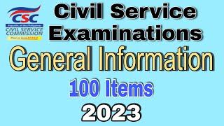 CIVIL SERVICE EXAM REVIEWER GENERAL INFORMATION  2023  ABRINICA CALZADO TV [upl. by Nad]