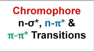 UV7  Chromophore in UVvisible spectroscopy  nσ amp n𝛑 transitions  𝛑𝛑 transitions [upl. by Amikay]