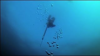 Trevor Hutton Deep Spearfishing Record Warm Up [upl. by Naruq]