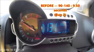 Chevrolet Sonic RS ECU upgrade Before and After acceleration [upl. by Ylagam]