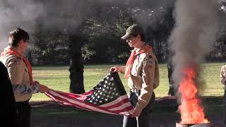 Boy Scout Flag Retirement Ceremony 2024 [upl. by Madid]