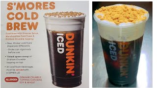 dunkin donuts new smors cold brew cold fome [upl. by Ecurb917]