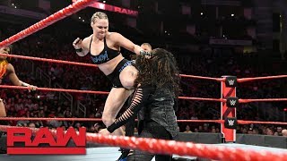 Ronda Rousey amp Ember Moon vs Nia Jax amp Tamina Raw Dec 3 2018 [upl. by Sixela]