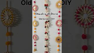 Wool Wall Hanging with old bangles DIY✨easydiydiwalidecorationwallhangingwalldecordiy toran [upl. by Annaiv]