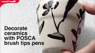 Decorate Ceramics with POSCA brush tip [upl. by Durand]