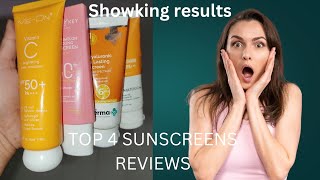 top 4 sunscreens Dermatologically tested and clinically proven review AfreenKhanu2d [upl. by Aicenad]