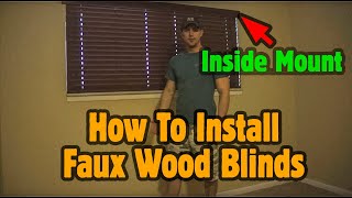 How To Install Faux Wood Blinds With Inside Mount [upl. by Timms]