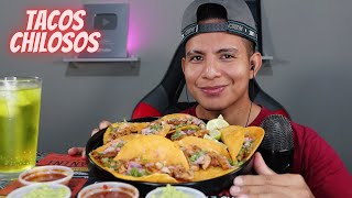 ASMR Comiendo TACOS CHILOSOS CON CARNE [upl. by Gerbold]