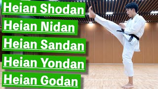 FULL TUTORIAL Heian Shodan Nidan Sandan Yondan amp Godan [upl. by Miguelita]