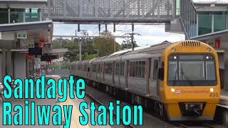 Queensland Rail EMUs SMU 220s at Sandgate Brisbane QR Railroad Australia Shorncliffe Line [upl. by Swor]