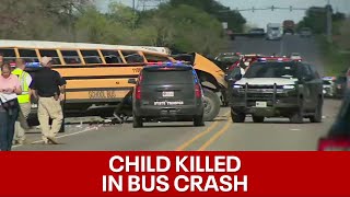 Texas school bus crash 1 boy 1 man killed in Bastrop County crash [upl. by Arehahs]