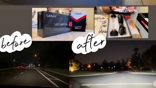 Lasfit LS Plus H11  LA plus 9005 LED bulbs review with before and after shots Toyota Camry 201217 [upl. by Ellan]