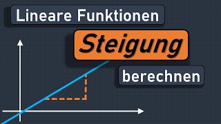 Steigung Gerade berechnen Beispiel Steigungsdreieck Steigung aus zwei Punkten lineare Funktion [upl. by Kamila241]