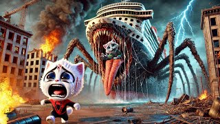 Horror Spider Cat😾🕷️ fights the RADIOACTIVE Ship🚢to REVENGE his wife  Ai Cat Spider Man [upl. by Tice]