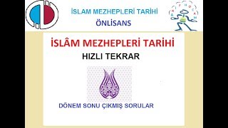 İSLAM MEZHEPLERi TARİHİ  DÖNEM SONU ÇIKMIŞ SORULAR  Youtube [upl. by Idette110]