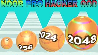 Rolling Ball 2048 in NOOB vs PRO vs HACKER vs GOD [upl. by Guillermo]