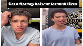 I Got A Flat Top Haircut For 100k Likes😱😱  Flattop haircut tutorial [upl. by Ilyah720]