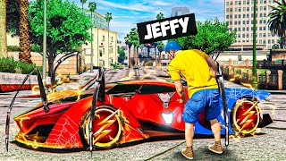 Jeffy Steals EVERY SUPERHERO Supercar in GTA 5 [upl. by Eisler]