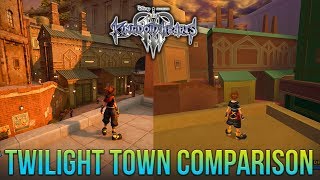 Kingdom Hearts 3 amp Kingdom Hearts 2 Twilight Town Comparison [upl. by Arremat]