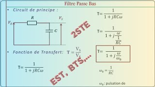 Filtre Passe Bas Passif Cours et Exercice dapplication [upl. by Enia]