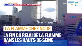 JO lallumage de la flamme olympique dans les HautsdeSeine à la Défense [upl. by Axel]