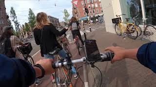 Amsterdam Live Cycling Tour Amsterdam Streets [upl. by Lledner]