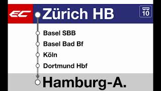 SBB Ansage » EC Begrüsung in Zürich HB nach HamburgAltona mit Dortmund Hbf 2023  SLBahnen [upl. by Manbahs]