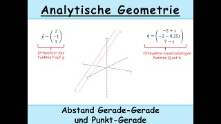 Abstand GeradeGerade und PunktGerade berechnen Analytische Geometrie [upl. by Nomla123]