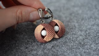 fabric polymer clay earrings tutorial DIY jewelry [upl. by Fabyola907]