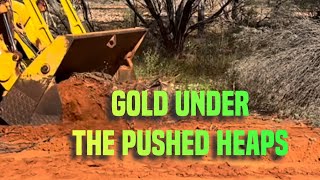 Gold nuggets under the heaps at the end of old pushing [upl. by Ardnasela]