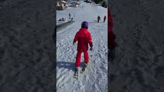 How to learn Skiing 1st Day in Ski School winter sports howtolearnskiing switzerland hobby [upl. by Klaus]