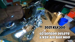 Kawasaki KLX 300 O2 Sensor Delete amp KDX Air Box Mod [upl. by Hayidah]