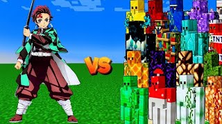 TANJIRO vs 120 DIFFERENT GOLEMS  EPIC MINECRAFT BATTLE [upl. by O'Shee828]